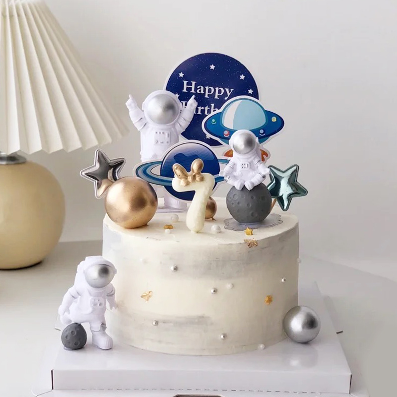 Resin Art Alphabet - Topper per torta astronauta per tema