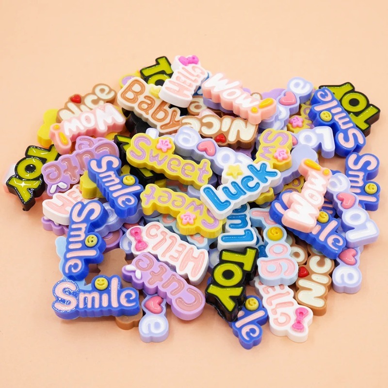 10Pcs Cute Flat Back Wow Luck  - Resin Art Alphabet recensione e prezzo